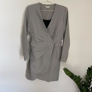JASON WU Tweed Pattern Faux Wrap Blazer Dress Size Medium NWT